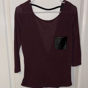 Dynamite Maroon Long Sleeve with Black Accent